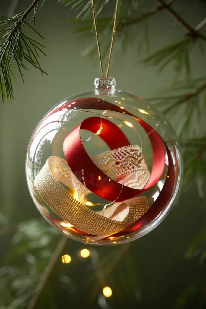 Ribbon and Fabric Scrap Ornaments