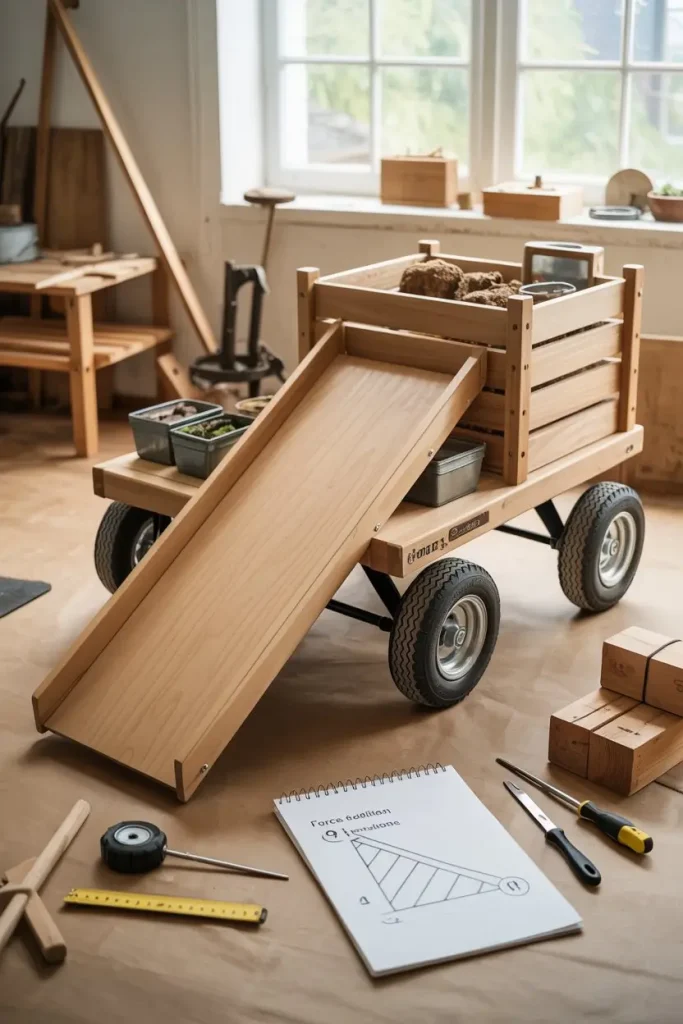 Rolling Cart with Inclined Plane Loading Ramp