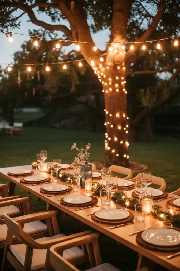 Romantic Evening Glow with String Lights