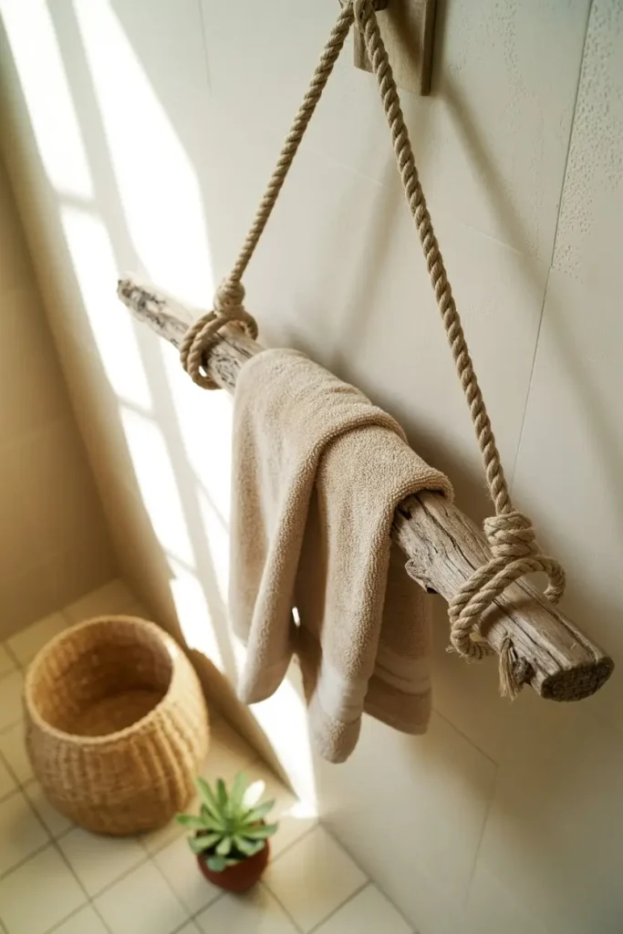 Rope and Driftwood Rack