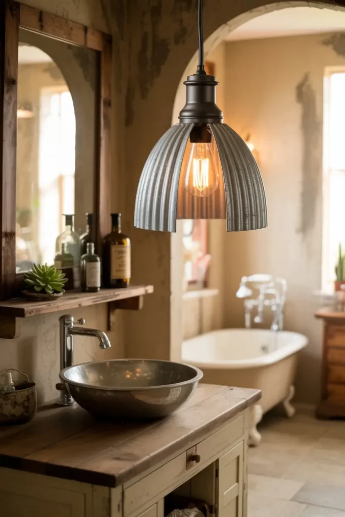 Rustic Lighting Fixtures with Metal Accents