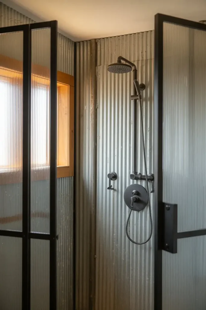 Rustic Metal Showers with Industrial Charm