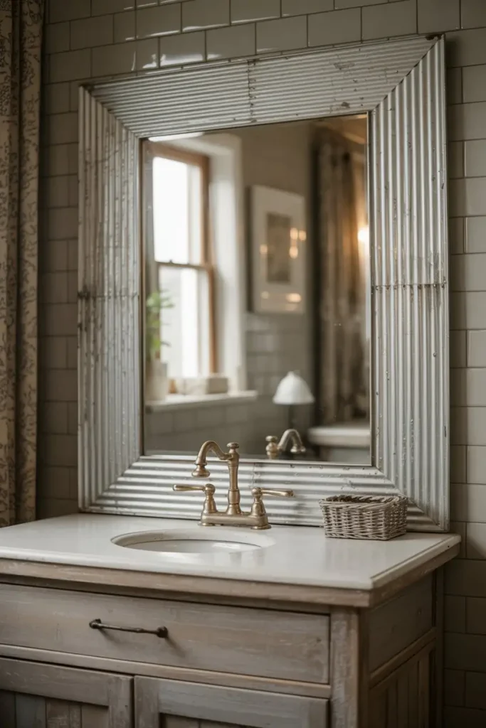 Rustic Mirrors with Corrugated Frames
