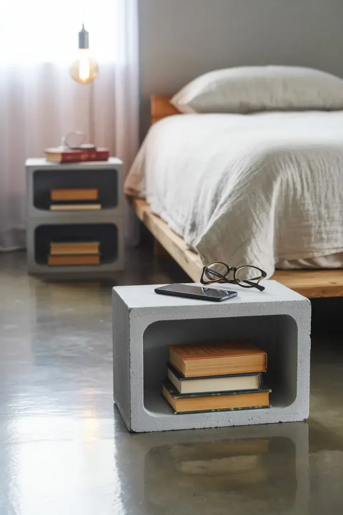 Rustic Nightstands Beside the Bed