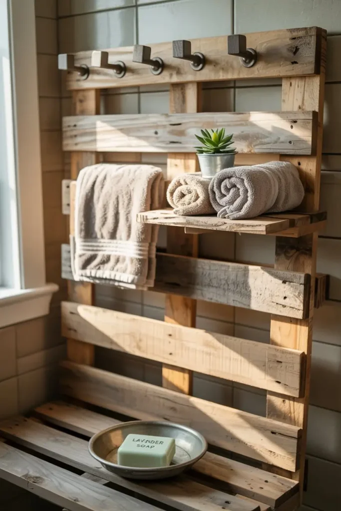 Rustic Pallet Wood Rack