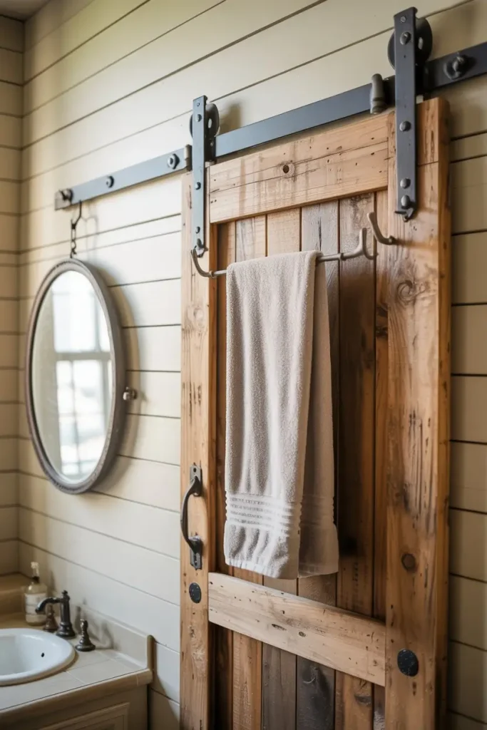 Rustic Sliding Barn Door Rack