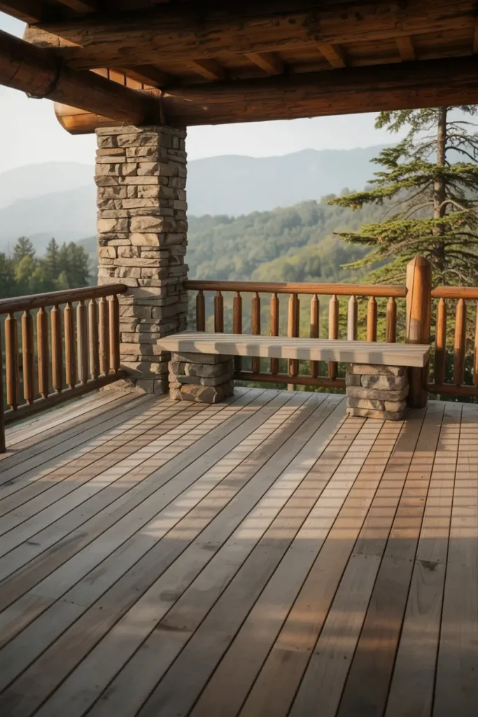 Rustic Stone and Wood Deck Combinations