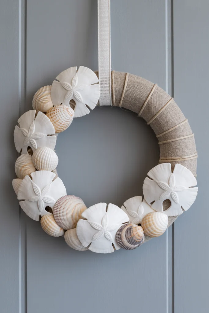 Seashell and Sand Dollar Wreath for Coastal Simplicity