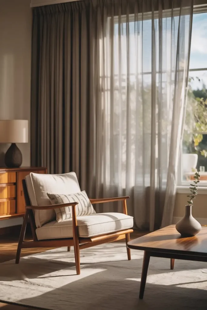 Sheer Curtains for Soft Mid-Century Light
