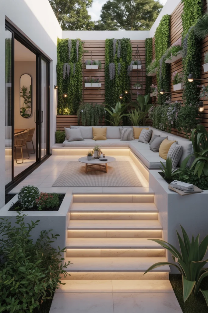 Small Space Tiered Patio Solutions