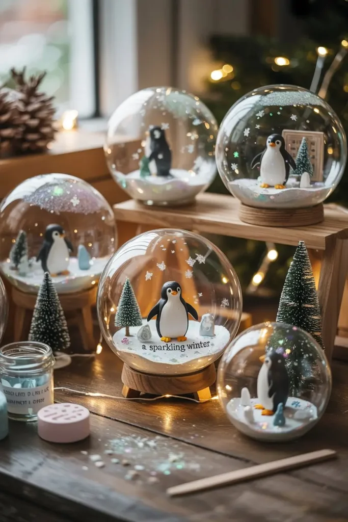 Snow Globe Penguins for Seasonal Magic