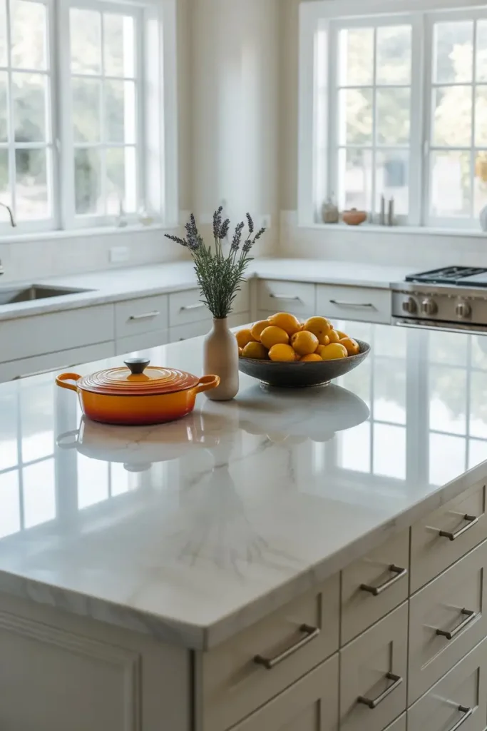 Sophisticated White Engineered Stone