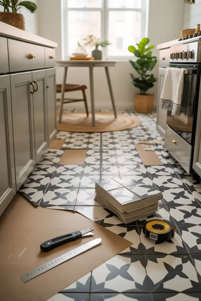 Stick-On Floor Tiles for an Instant Upgrade