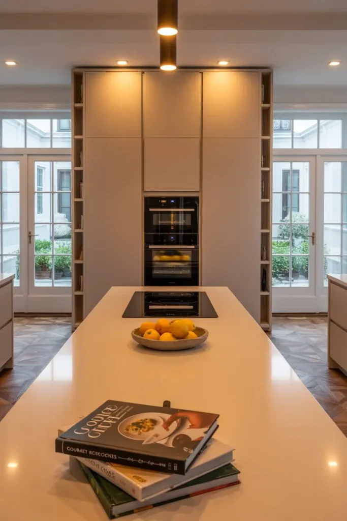 Tall Double Oven Cabinets with Pantry Integration