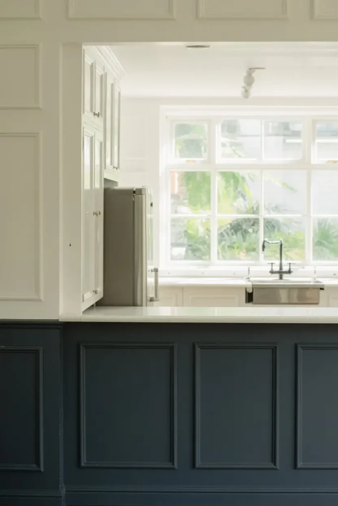 Two-Tone Wainscoting for Contrast and Balance