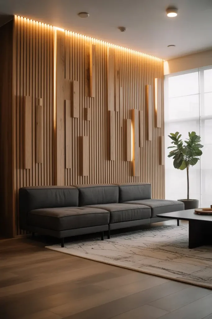 Vertical Slat Accent Walls for Height and Drama