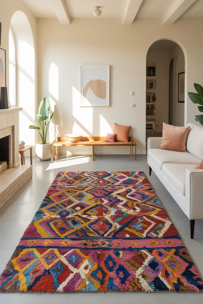Vibrant Rugs to Anchor the Room
