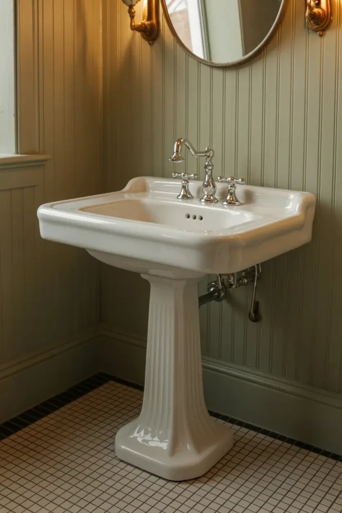 Vintage Pedestal Sink for Old-World Charm