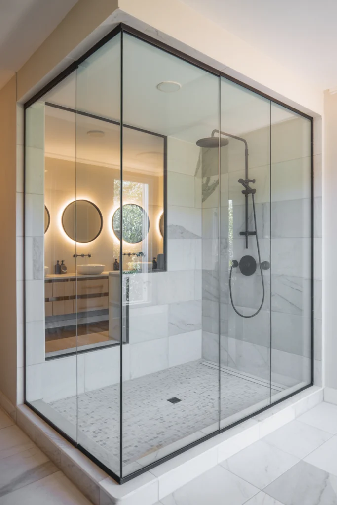 Walk-In Glass Shower for a Clean Modern Look