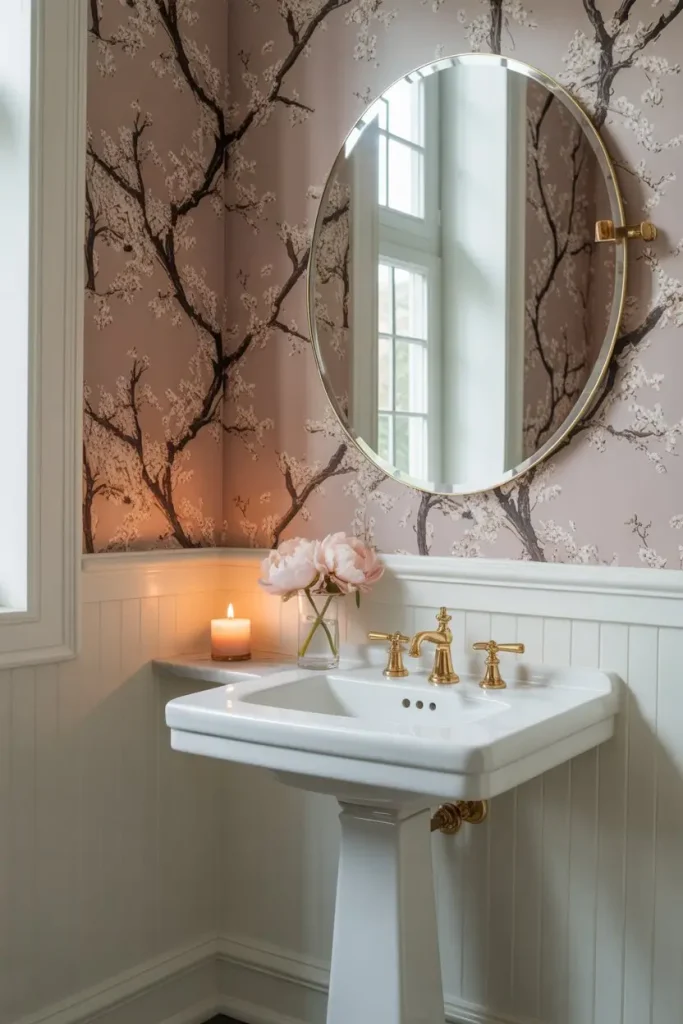 Wallpaper Above Wainscoting