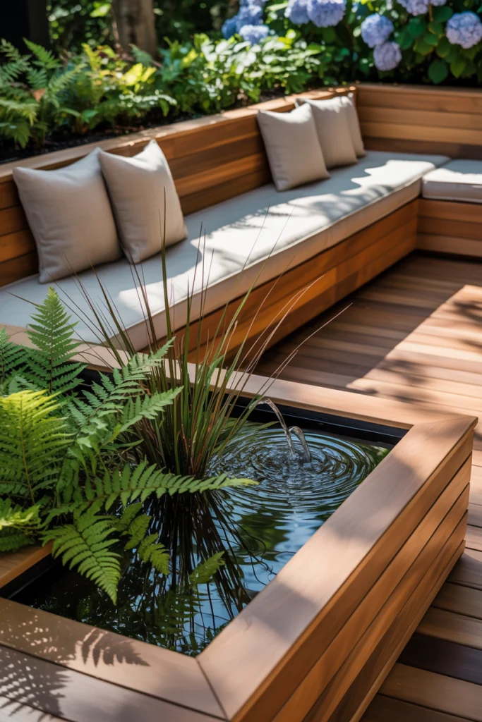 Water Feature Planter Benches